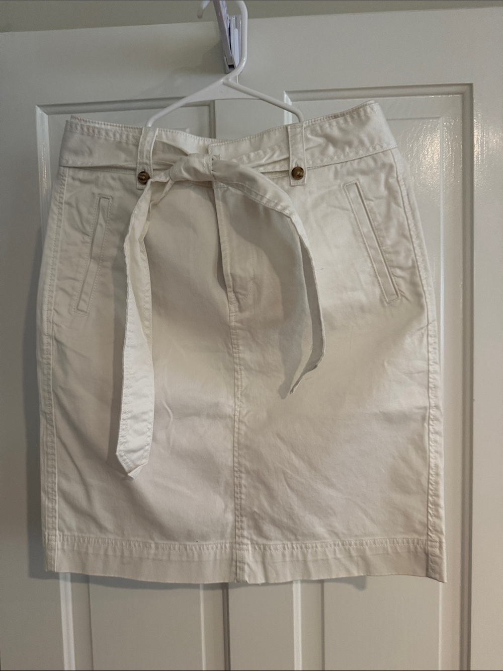 Tommy Hilfiger Cream A-Line Cotton Skirt